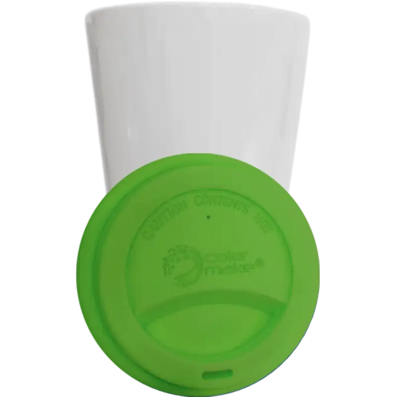 Vaso Tumbler de cerámica 15oz. Cónico con tapa de silicón