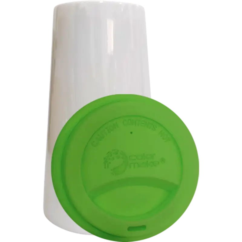 Vaso Tumbler de cerámica 15oz. Cónico con tapa de silicón