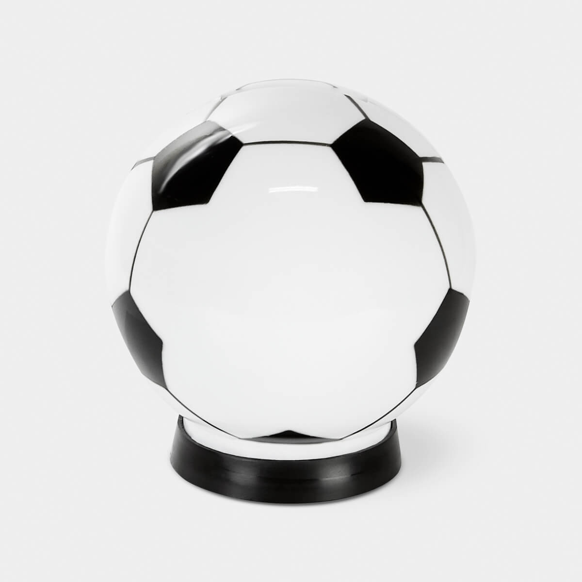 ALCANCÍA EN FORMA DE BALÓN - BLANCO CON NEGRO
