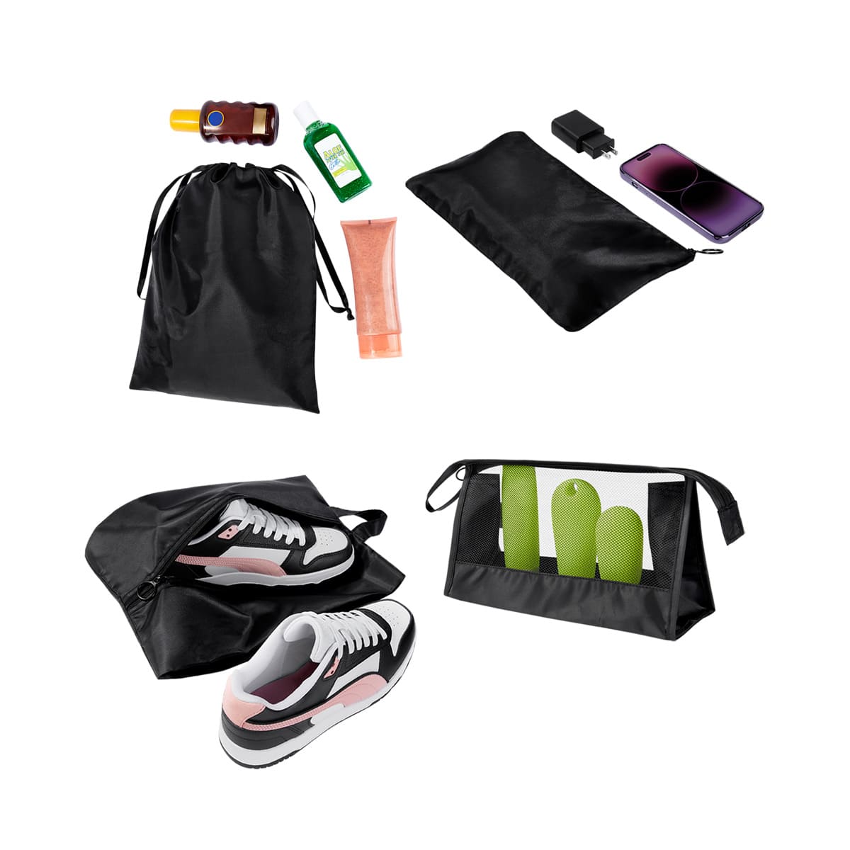 SET ORGANIZADOR DE VIAJE DEVIKA - NEGRO