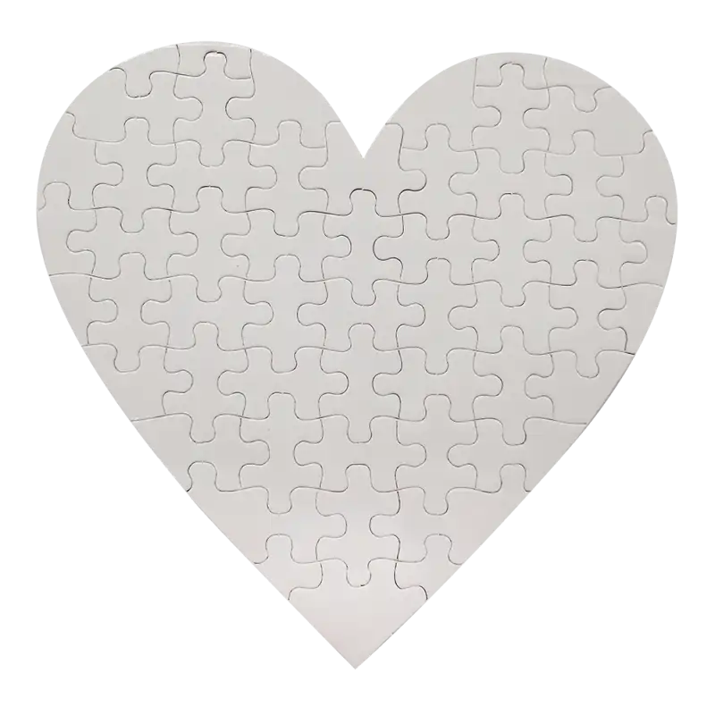 Rompecabezas Cartón Corazón 55 Pcs Blanco