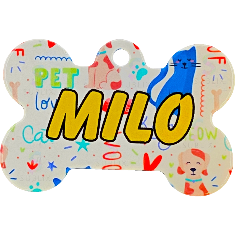 Placa Huesito De Acero Para Mascota