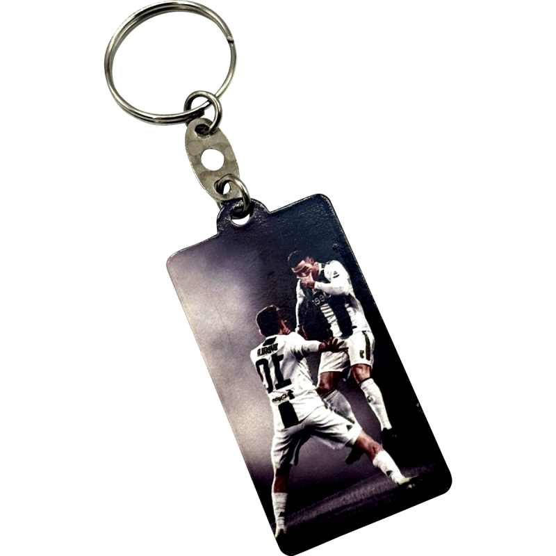 Llavero de Acero Blanco Rectangular con Herraje