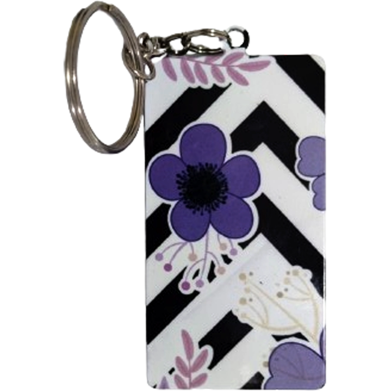 Llavero de Acero Blanco Rectangular con Herraje