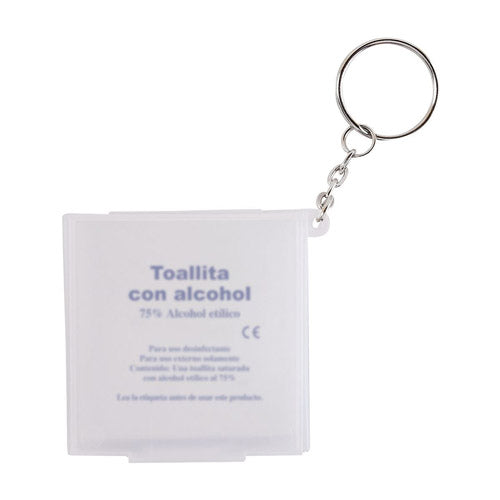 LLAVERO CON PADS DE ALCOHOL - BLANCO