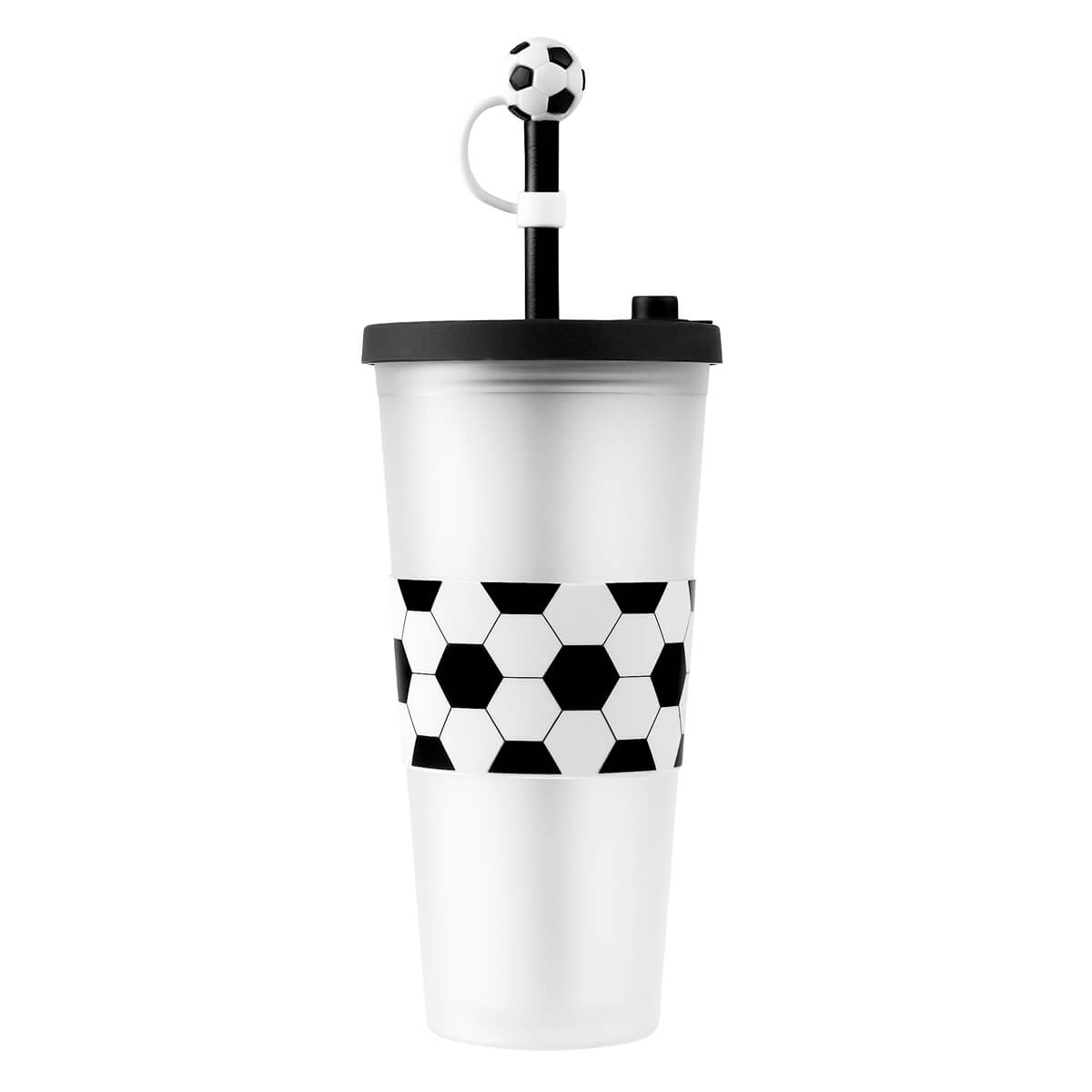 VASO SOCCER - BLANCO CON NEGRO