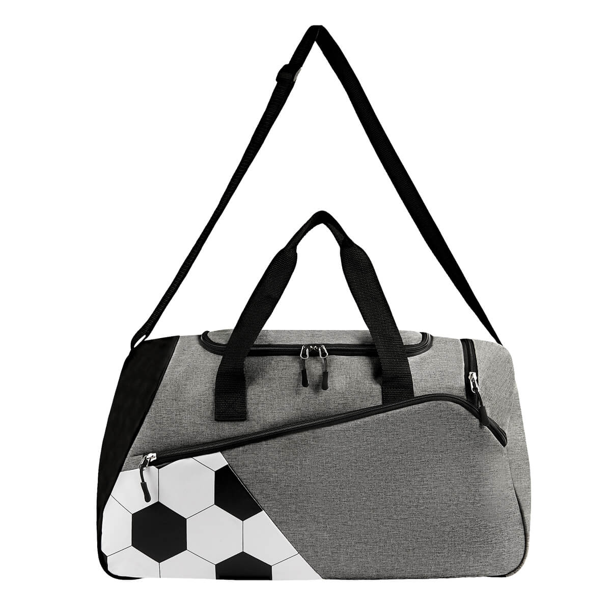 MALETA DEPORTIVA SOCCER - BLANCO CON NEGRO