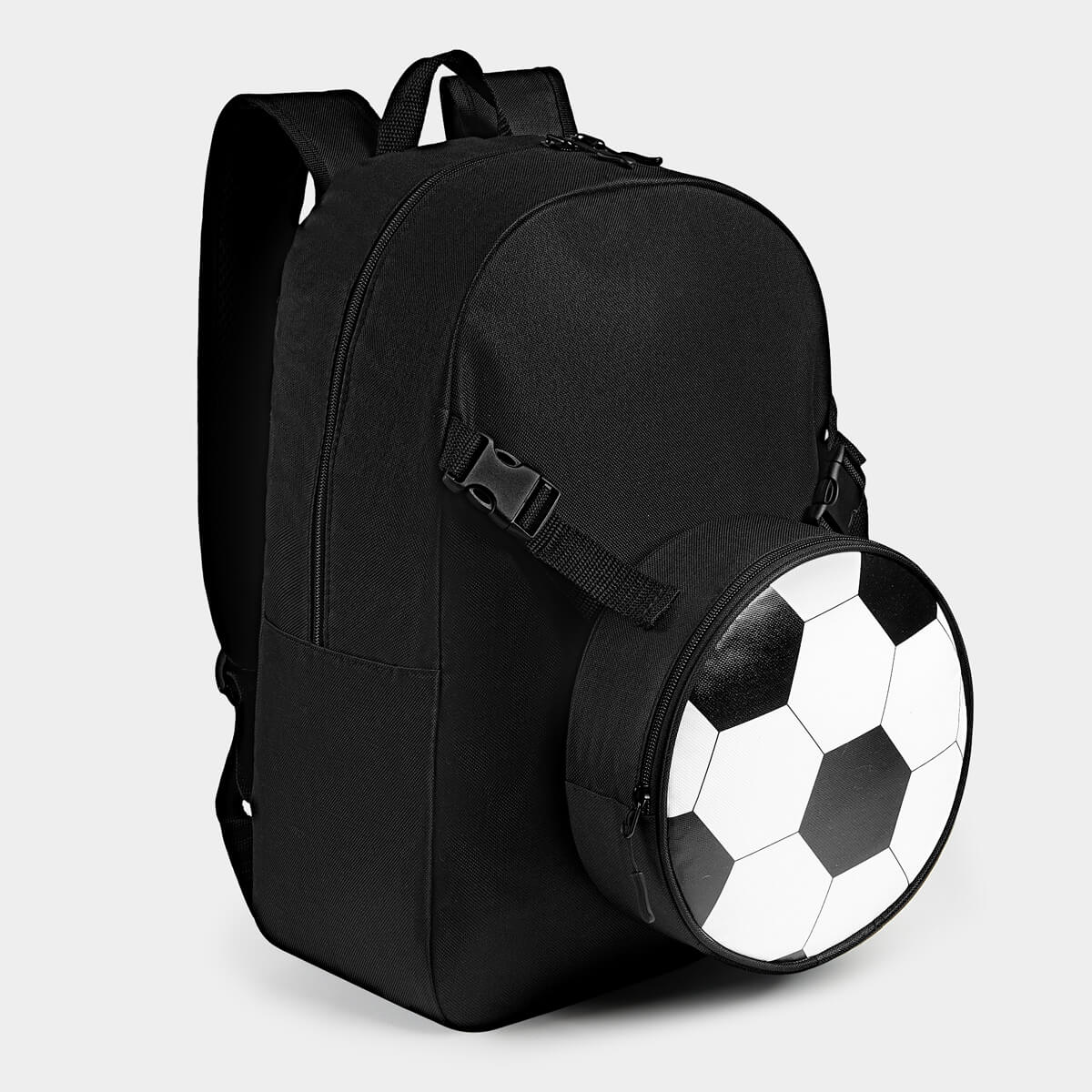 MOCHILA SOCCER - BLANCO CON NEGRO
