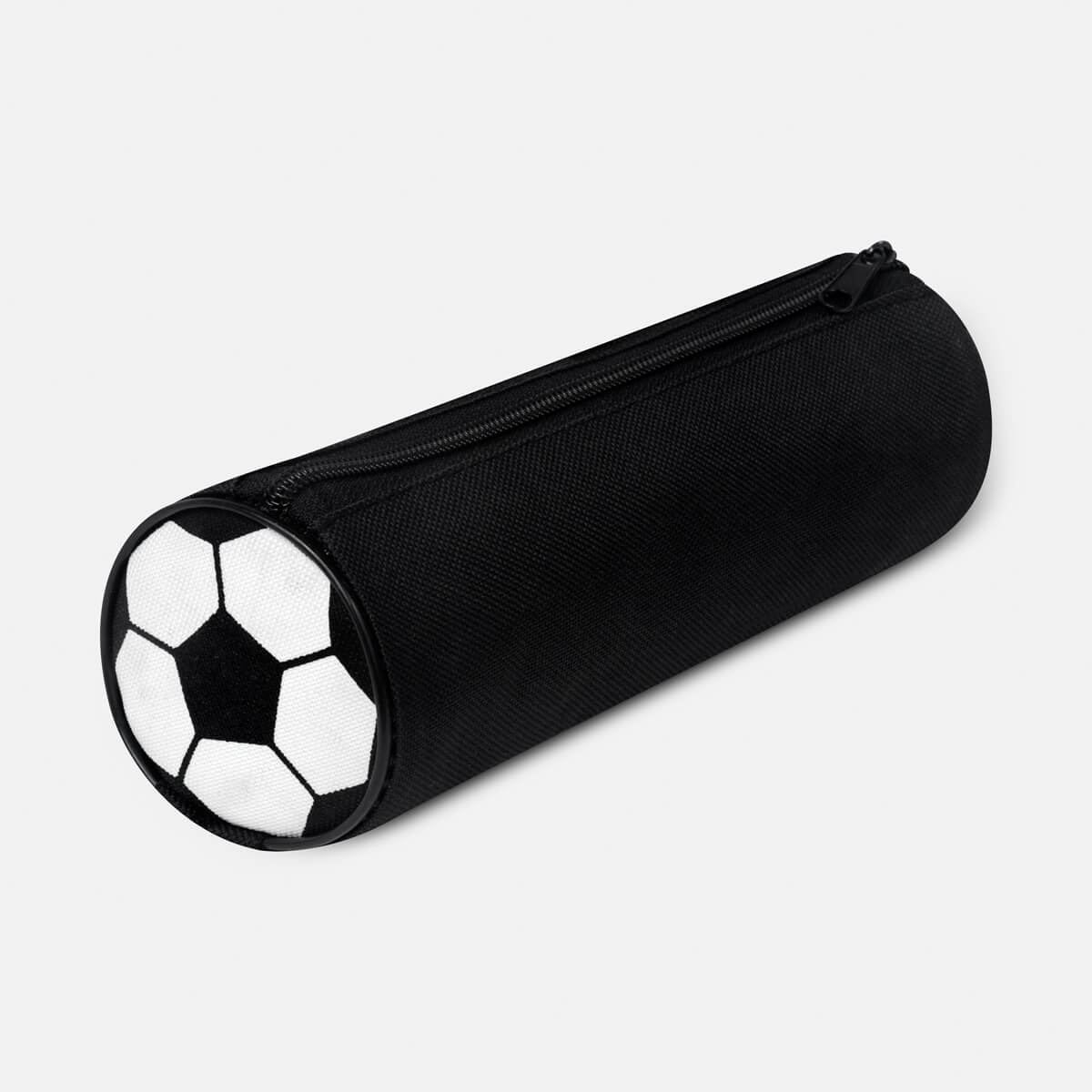 ESTUCHE ESCOLAR SOCCER - BLANCO CON NEGRO