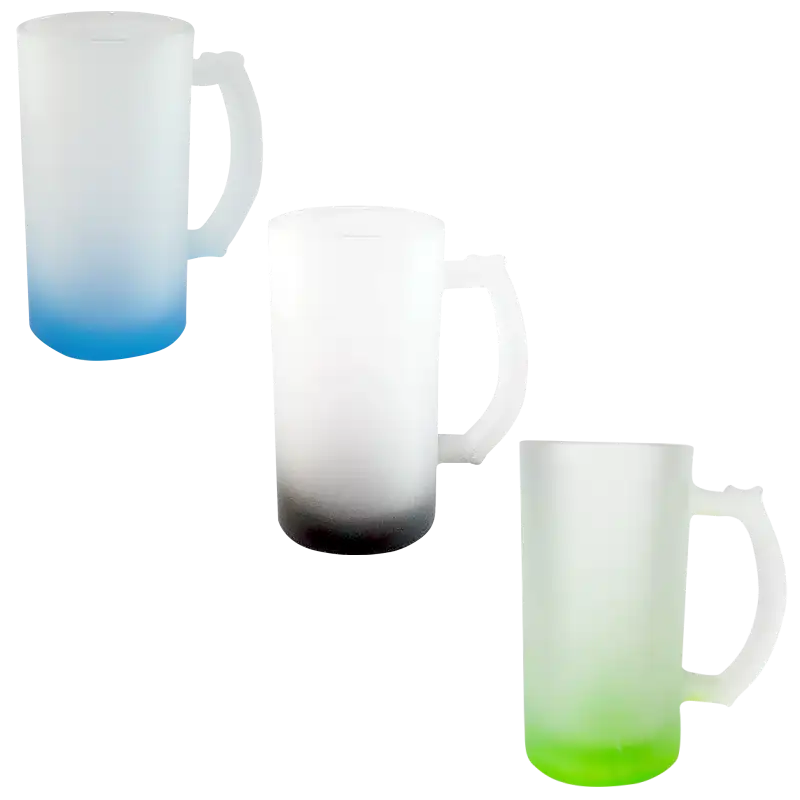 Tarro de vidrio 16oz Cervecero Glaseado con base de color (Caja de 24) Color Make