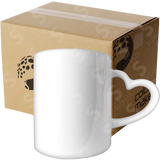 Taza de cerámica 11oz Blanca Con asa de corazón (Caja de 36) Color Make