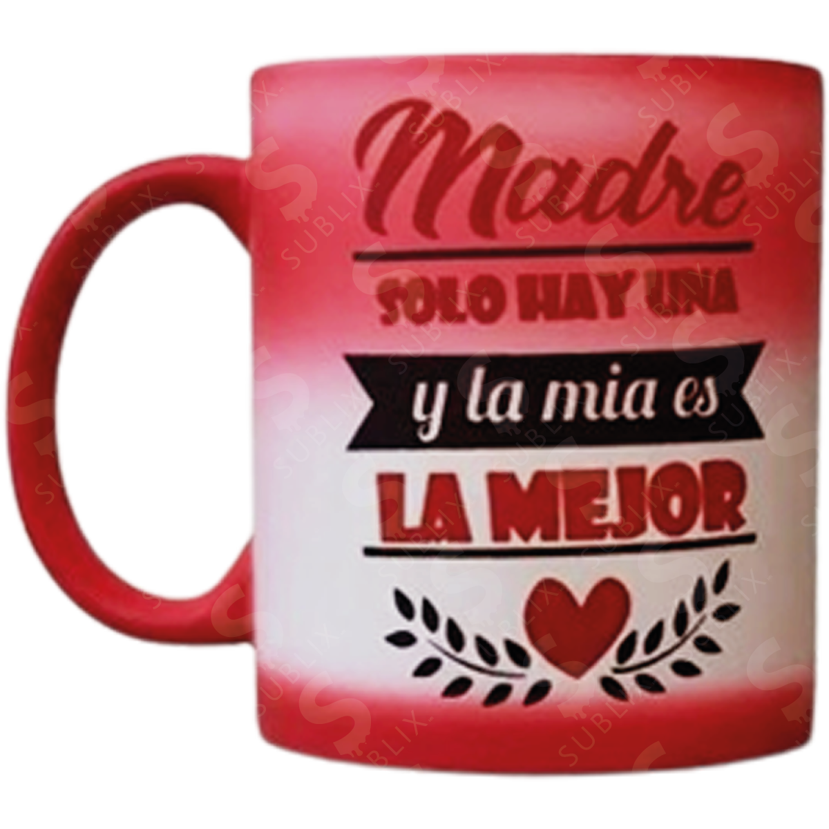 Taza de cerámica 11oz. Mágica color rojo