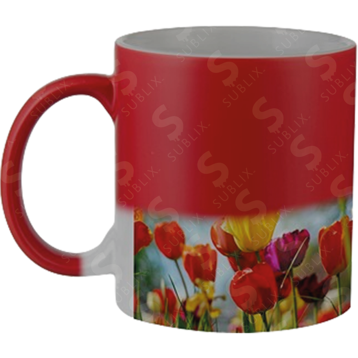 Taza de cerámica 11oz. Mágica color rojo