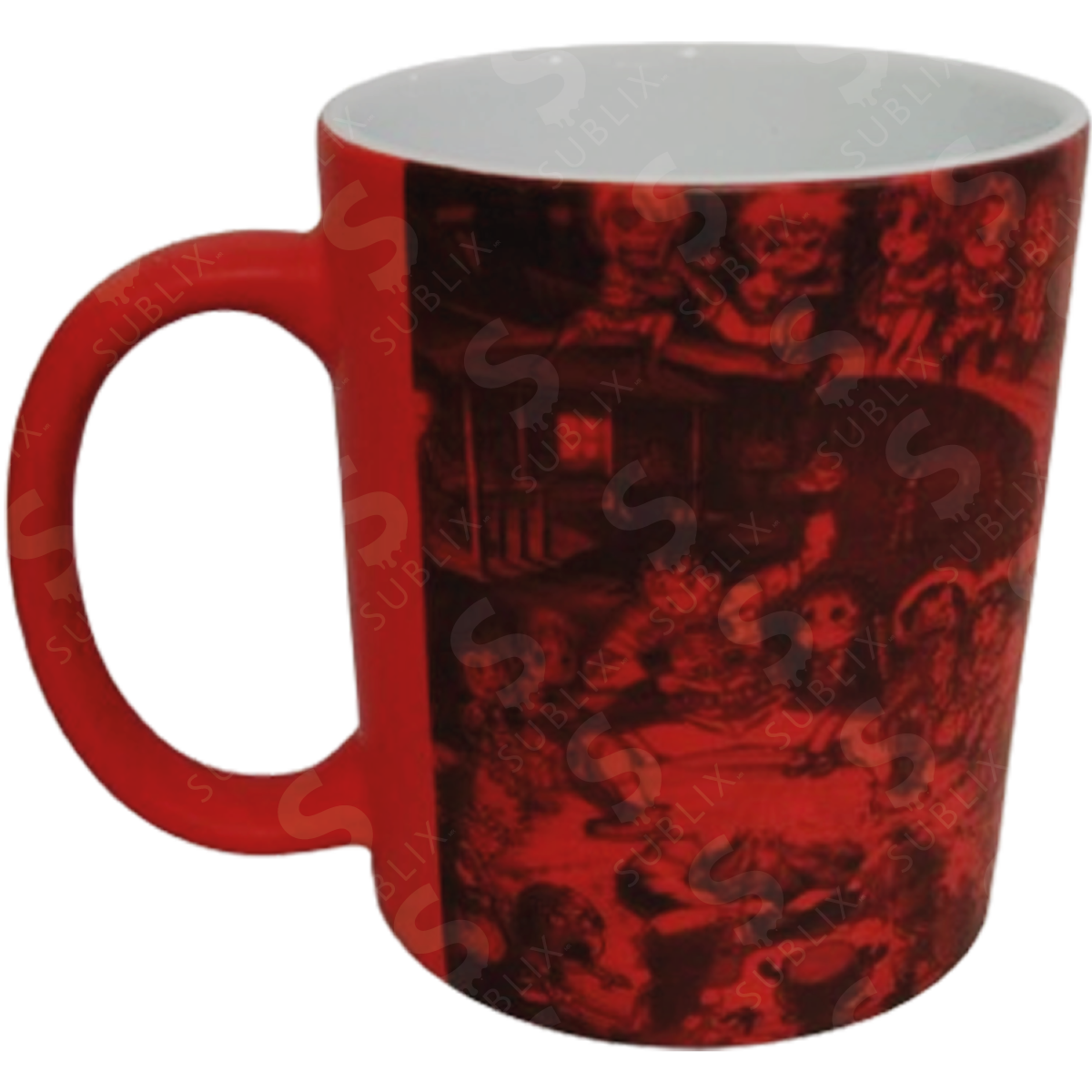 Taza de cerámica 11oz. Mágica color rojo