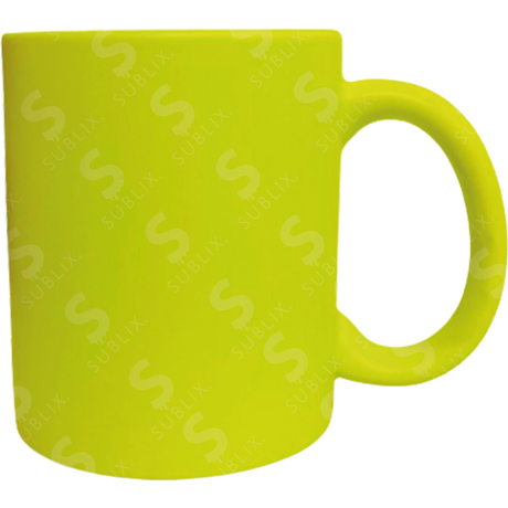 Taza de cerámica 11oz. Neón color amarillo ColorMake