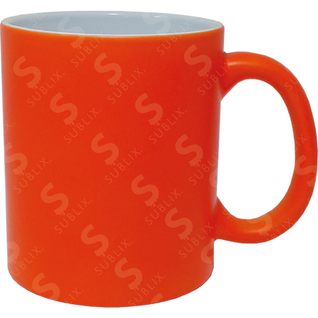 Taza de cerámica 11oz. Neón color naranja