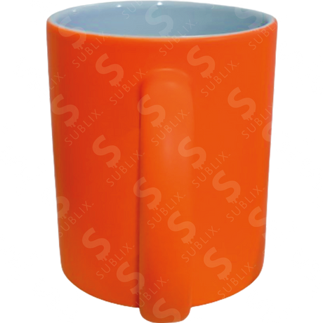 Taza de cerámica 11oz. Neón color naranja