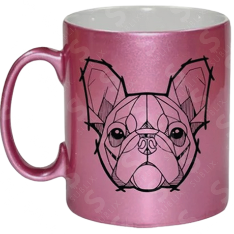 Taza de cerámica 11oz. Perlada color rosa ColorMake