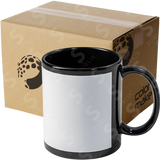 Taza de cerámica 11oz Negra  Ventana blanca (Caja de 36) Color Make