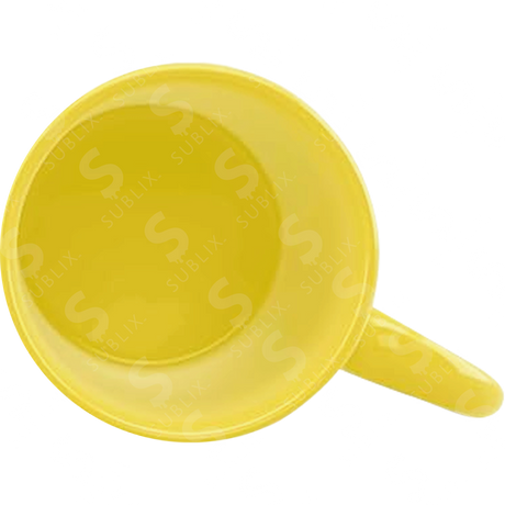 Taza de cerámica 11oz. Blanca. Interior y asa color amarillo ColorMake