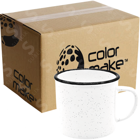 Taza de peltre 11oz Borde Negro (Caja de 16 pzas) Color Make