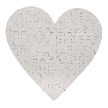 Rompecabezas Carton Corazon 55 Pcs Blanco