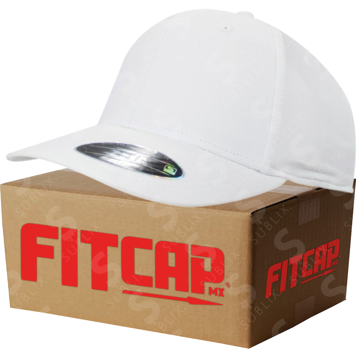 Gorra FitCap Adulto Modelo Zeta No 100 Color Blanco (Caja de 6 pzas)