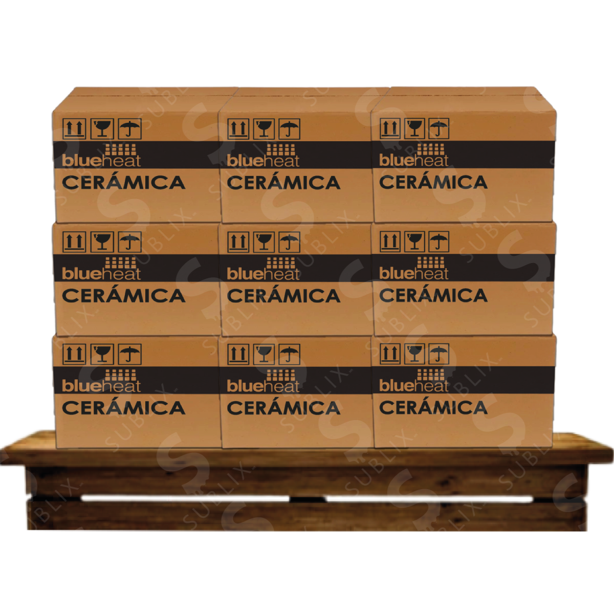 Taza de cerámica dorada y plateada. Reforzada (Caja de 36 pzas) Blue Heat