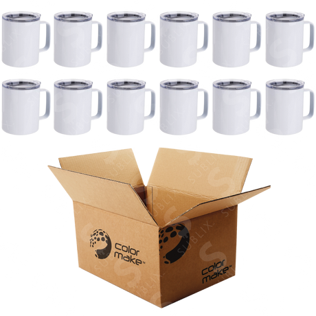 Taza de Acero 300ml Coffee Tipo Camper Chico  Blanco (Caja de 12) Color Make