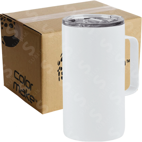 Taza de Acero 700ml Coffee Tipo Camper Grande Blanco  (Caja de 12) Color Make