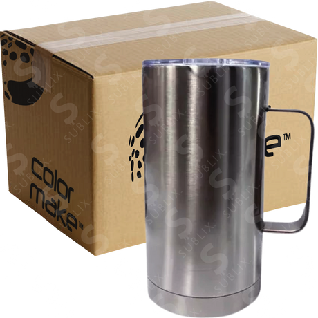 Taza de Acero 700ml Coffee Tipo Camper Grande Plata  (Caja de 12) Color Make