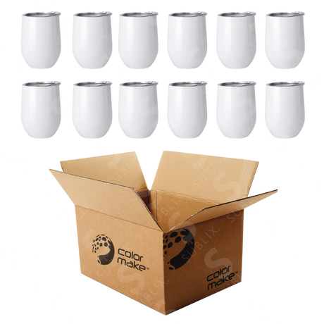 Vaso de Acero 300ml Tipo Vinero Blanco  (Caja de 12) Color Make