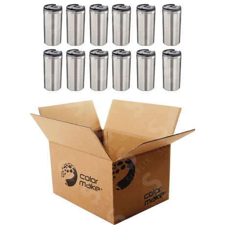 Vaso de Acero 450ml Tipo Starbooks Plata  (Caja de 12) Color Make