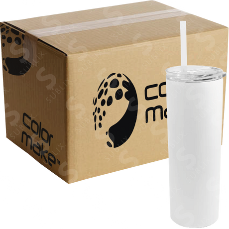 Vaso de Acero 600ml Tipo Skinny Blanco  (Caja de 12) Color Make