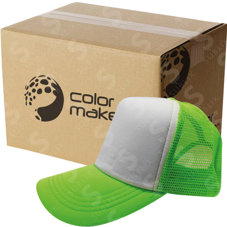 Gorras Trucker de Adulto  Verde Neón (Caja de 50) Color Make