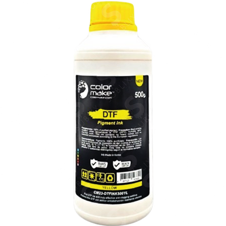 Tinta DTF Etiqueta Negra 1kg  Yellow Color Make