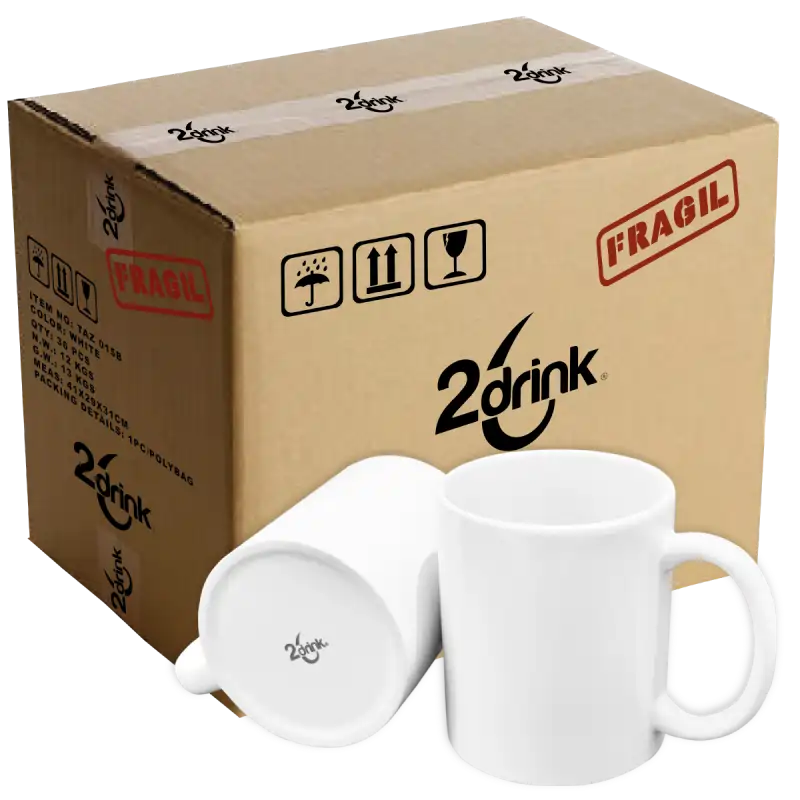 Taza de cerámica 11oz Blanca Premium AAA 2drink