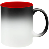 Taza de cerámica 11oz Mágica Color Negro Interior De Colores  (Caja de 6)