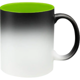 Taza de cerámica 11oz Mágica Color Negro Interior De Colores  (Caja de 6)