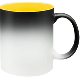 Taza de cerámica 11oz Mágica Color Negro Interior De Colores  (Caja de 6)