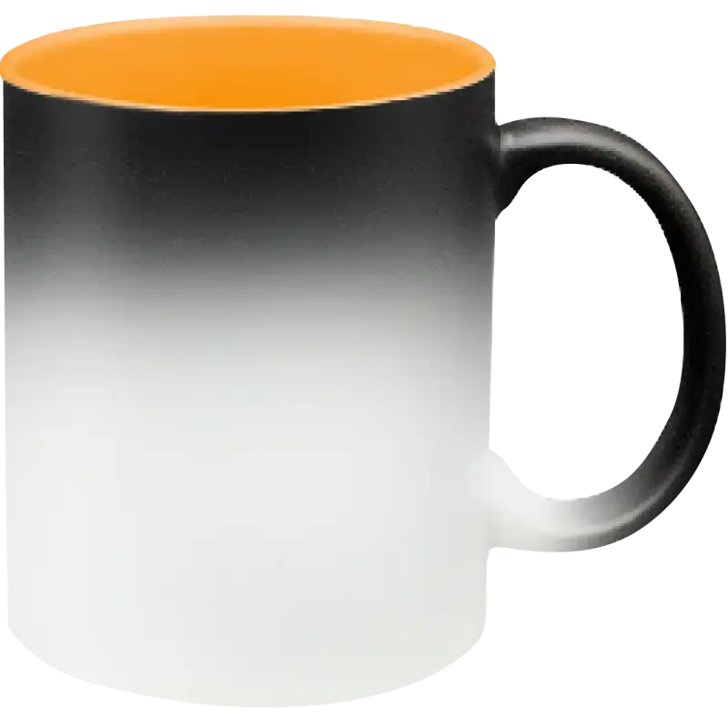Taza de cerámica 11oz Mágica Color Negro Interior De Colores  (Caja de 6)