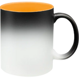 Taza de cerámica 11oz Mágica Color Negro Interior De Colores  (Caja de 6)