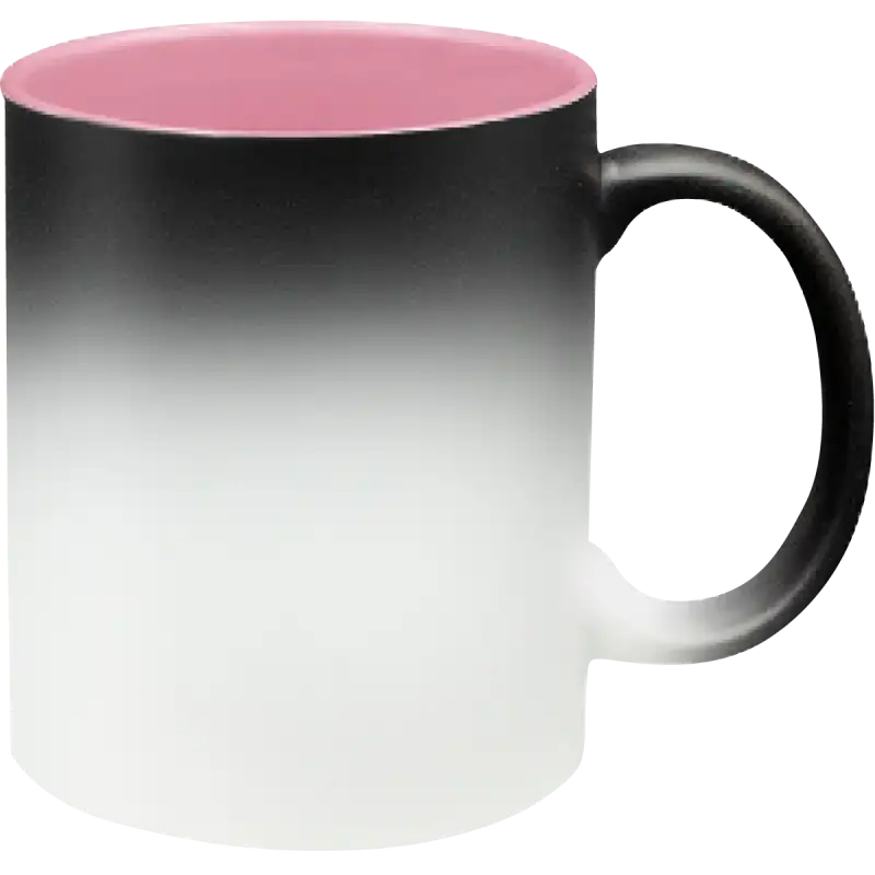 Taza de cerámica 11oz Mágica Color Negro Interior De Colores  (Caja de 6)
