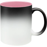 Taza de cerámica 11oz Mágica Color Negro Interior De Colores  (Caja de 6)