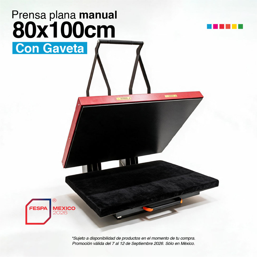Serie PRO Prensa plana manual con gaveta 220V Color Make - 80x100cm