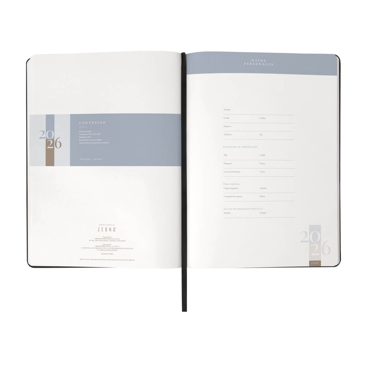 AGENDA DIARIA ULTRA 2026 - NEGRO