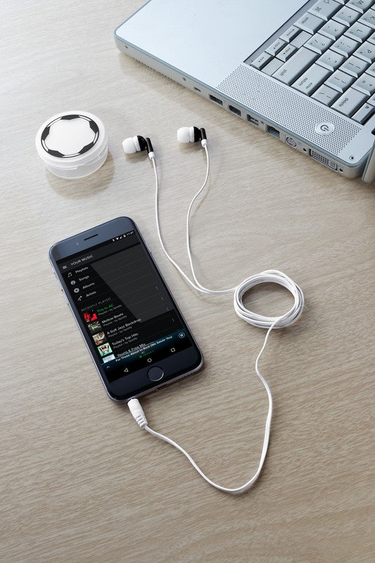 AURICULARES SOCCER - BLANCO CON NEGRO