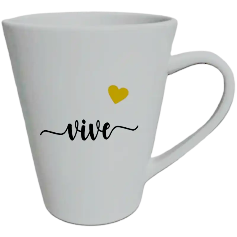 Taza de cerámica 12oz Blanca  Reforzada Cónica (Caja de 36) Blue Heat