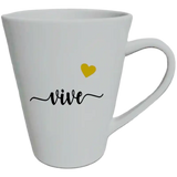 Taza de cerámica 12oz Blanca  Reforzada Cónica (Caja de 36) Blue Heat