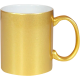 Taza de cerámica dorada y plateada. Reforzada (Caja de 36 pzas) Blue Heat